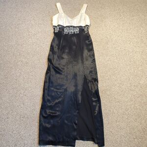 Vintage Jessica McClintock Gunne Sax Maxi Dress 11/12 Satin Formal Evening Gown
